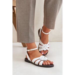 Lewski Shoes Bőr Női Szandál Lapított Sarokkal Fehér Zazoo 3688 kép