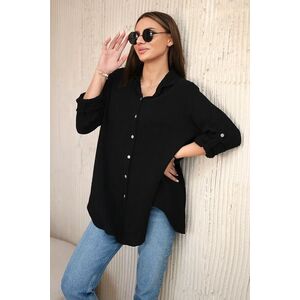 Kesi Włoski Cotton muslin shirt oversize black kép