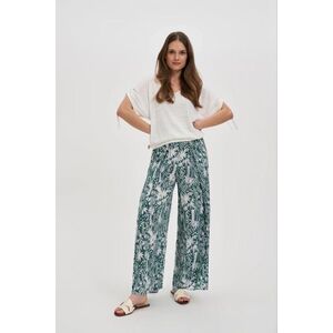 Marisse Patterned Green Viscose Trousers kép