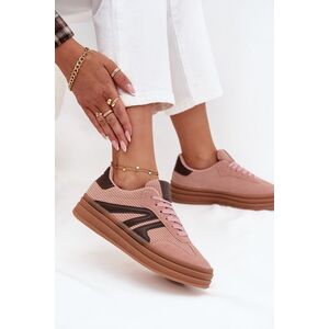 Boto Bársonyos női sneakers platformon Rózsaszín Skye kép