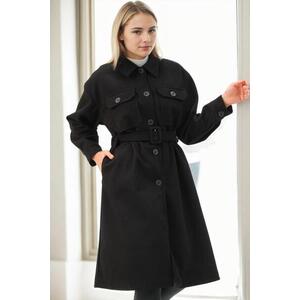 Z9777 DEWBERRY WOMEN'S COAT-BLACK kép