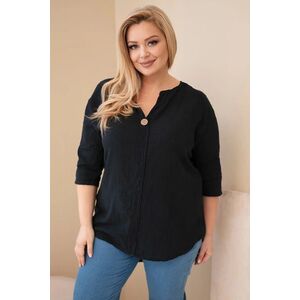 Női plus size blúz gombos nyakkivágással kép