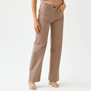 Széles vászonnadrág magas derekú, apró termetűeknek kép