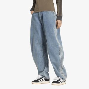 Nadrágok adidas High Rise Barrel Leg Denim Jeans Worn Blue Denim 26/30 kép