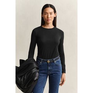 PÓLÓ GANT LIGHT COTTON LS T-SHIRT BLACK kép