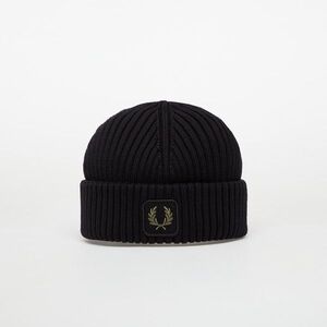 Sapka FRED PERRY Cotton Ribbed Beanie Black Universal kép