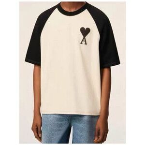 Pólók / Galléros Pólók Ami Paris T-SHIRT UTS351.726 IVOIRE kép