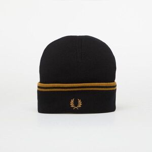 Sapka FRED PERRY Twin Tipped Merino Wool Beanie Black/Caramel Universal kép