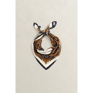SÁL GANT CHAIN PRINT SILK SCARF CARAMEL BROWN kép