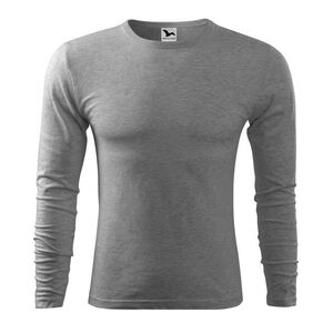 MALFINI Férfi hosszú ujjú póló Fit-T Long Sleeve - Sötétszürke melírozott | S kép