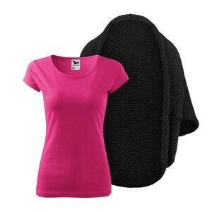 Bontis Női szett: Kötött kardigán és póló - Fekete / Bíborvörös | 2XL kép