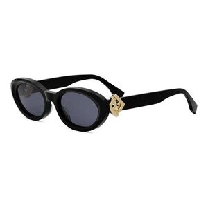 FENDI Diamonds Black Oval Sunglasses ONE SIZE (53) Fekete Férfi Napszemüvegek kép