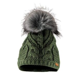 Bontis Női téli sapka szőrmés pomponnal - Olív | unisex kép