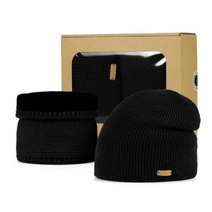 Bontis Ajándékcsomag: Férfi beanie sapka és nyakmelegítő - Fekete kép