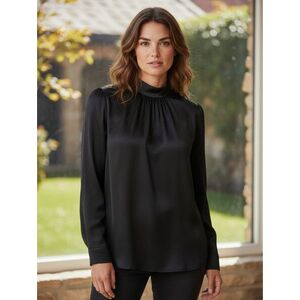 Női L-es fekete magában pöttyös elegáns blúz - H&M kép