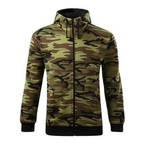 MALFINI Férfi pulóver Camo Zipper - Terepszínű zöld | S kép