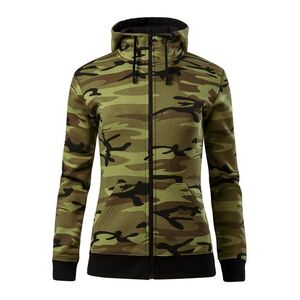 MALFINI Női pulóver Camo Zipper - Terepszínű zöld | XS kép