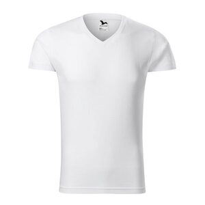 MALFINI Férfi póló Slim Fit V-neck - Fehér | L kép