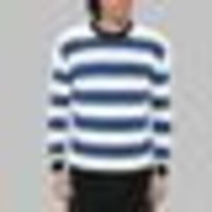 WOOLRICH Striped Cotton Crew Ffi Luxus Pulóver - ÚJ - L - 130Eur - italy kép