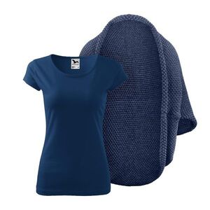 Bontis Női szett: Kötött kardigán és póló - Farmerkék melírozott / Éjkék | 2XL kép