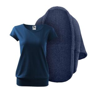 Bontis Női szett: Kötött kardigán és City póló - Farmerkék melírozott / Éjkék | 2XL kép