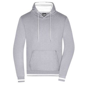 Daiber Club férfi kapucnis felső JN778 - Szürke melírozott / fehér | 2XL kép