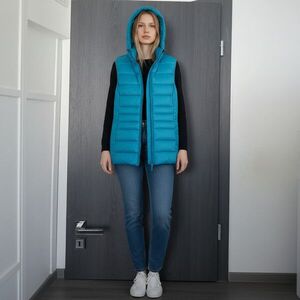 Női L-XL-es türkiz pufimellény - Esmara kép