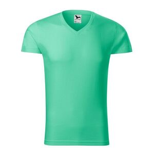 MALFINI Férfi póló Slim Fit V-neck - Menta | M kép