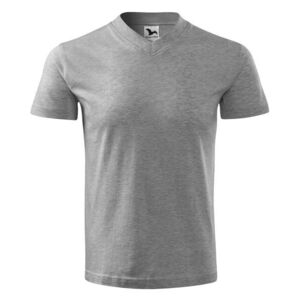 MALFINI Póló V-neck - Sötétszürke melírozott | S kép