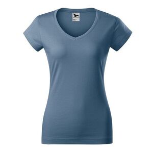 MALFINI Női póló Fit V-neck - Denim | XS kép