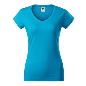 MALFINI Női póló Fit V-neck - Türkiz | XS kép