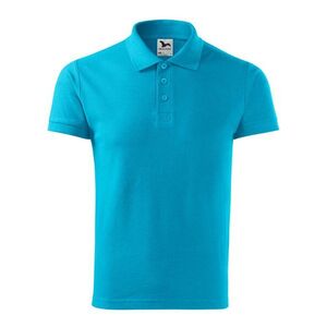 MALFINI Férfi galléros póló Cotton Heavy - Türkiz | S kép