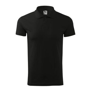 MALFINI Férfi puha galléros póló Single J. - Fekete | XL kép
