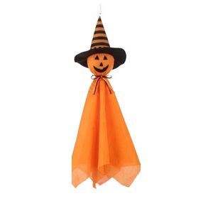 Felakasztható boszorkány, kb 70 cm hosszú, parti kellék, dekoráció, narancssárga - Halloween - ÚJ kép
