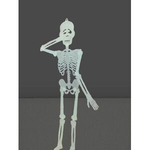 Felakasztható csontváz, kb 100 cm hosszú, parti kellék, dekoráció (fluoreszkáló) - Halloween - ÚJ kép