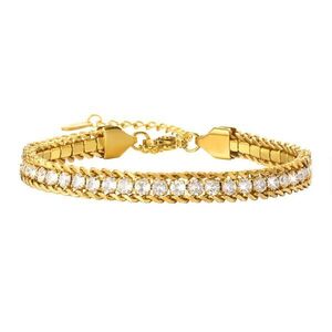 Lánc és kristályok karkötő gold kép