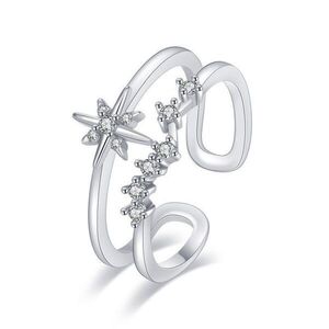 Csillagos kristályos gyűrű whitegold (állítható méret) kép