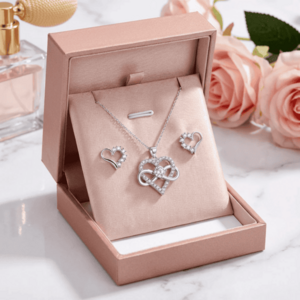 Brillant heart nyaklánc +fülbevaló szett whitegold kép