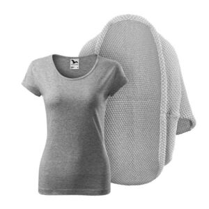 Bontis Női szett: Kötött kardigán és póló - Világosszürke / Sötétszürke melírozott | 2XL kép