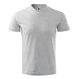 MALFINI Póló V-neck - Világosszürke melírozott | M kép