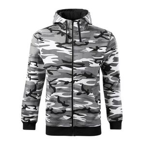 MALFINI Férfi pulóver Camo Zipper - Terepszínű szürke | S kép