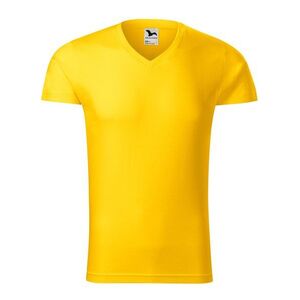 MALFINI Férfi póló Slim Fit V-neck - Sárga | S kép