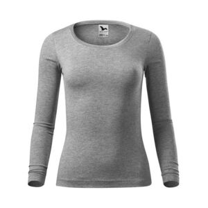 MALFINI Női hosszú ujjú póló Fit-T Long Sleeve - Sötétszürke melírozott | S kép