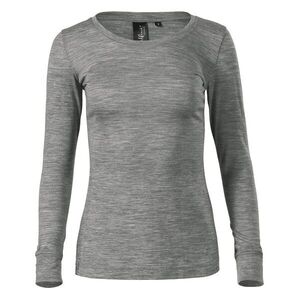 MALFINI Női hosszú ujjú póló Merino Rise LS - Sötétszürke melírozott | L kép