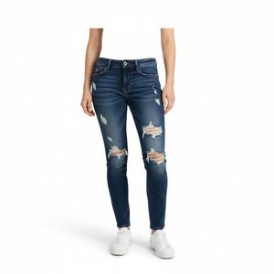 Női M-es kék festékfoltos, festékpöttyös farmernadrág - Retro Jeans kép