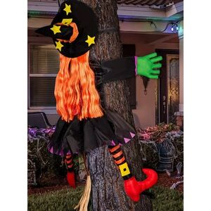 Fának repülő boszi, boszorkány - parti dekoráció - Halloween - ÚJ kép