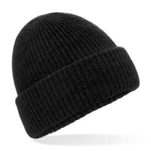 Beechfield Kényelmes kötött téli sapka - Fekete melírozott kép
