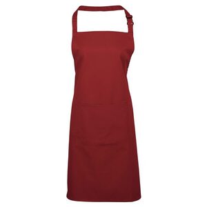 Premier Workwear Kantáros konyhai kötény zsebbel - Borvörös kép