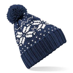 Beechfield Téli sapka norvég mintával Fair Isle Snowstar - Sötétkék / fehér kép