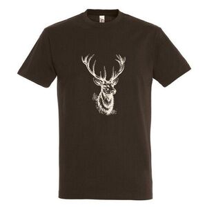 TOP kereknyakú póló szarvasfej mintával, 100% pamut, 190gr/m2, 2XL kép
